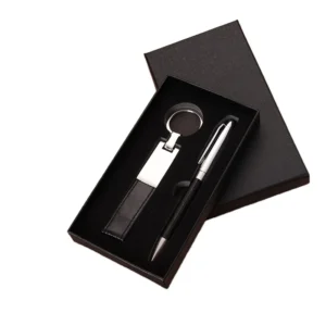 Business Set Custom logo Corporate Annual Meeting Event Gift Key Chain Pen Gift Set