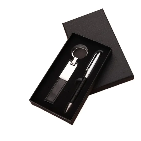 Business Set Custom logo Corporate Annual Meeting Event Gift Key Chain Pen Gift Set