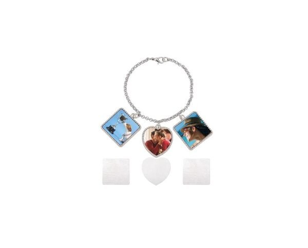 Bracelets Blanks Heat Transfer Bracelet Tray Heart Photo Bezel Square Craft Bezel Setting Blank