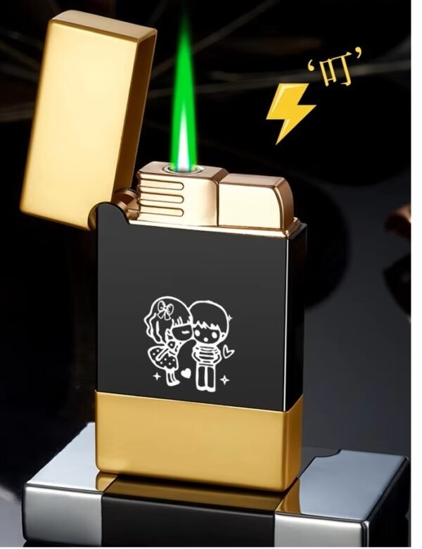 Mini Metal Jet Lighter Windproof, Gas Refillable, Custom Laser Engraving - Image 3