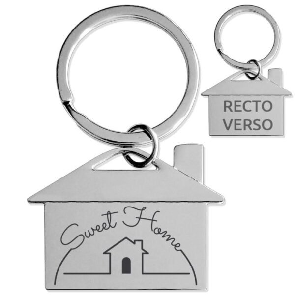 House Shaped Keychain Metal Keychain Metal Cabin Keychain - Image 4