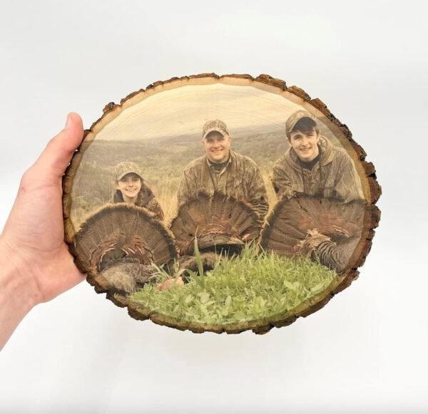 Personalized Photo Wood Slice Custom Engraved Picture Text Frame Tree Wooden Crafts for Valentine's Day Anniversary Birthday Wedding Gift - Image 3