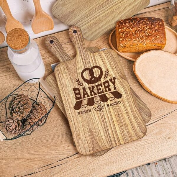 Oak Wood Cutting Board Bulk Wooden Serving Tray Kitchen Chopping Boards with Handle for Charcuterie Housewarming - Image 2