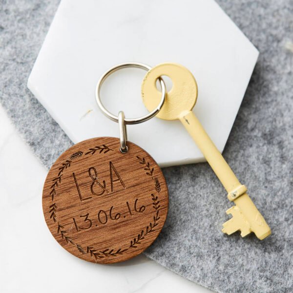 Key Chain DIY Gifts Hand Make Key Tag Keychain Logo Wooden Design Blank Wooden - Image 2