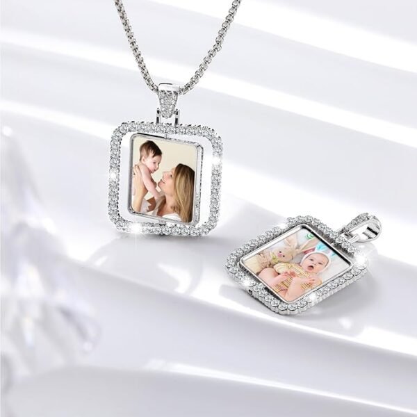 Diamond Square necklace double side photos - Image 2